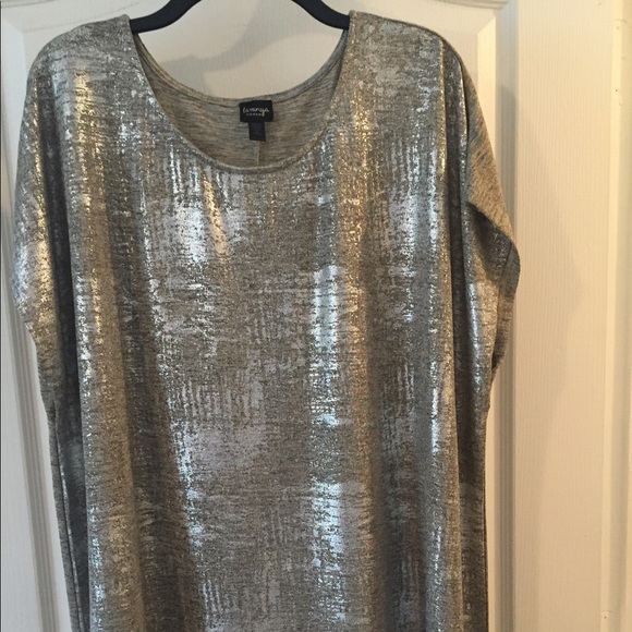 3x Silver & Gray Metallic Tunic Tee - Picture 2 of 9